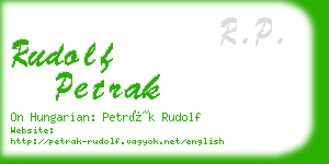 rudolf petrak business card